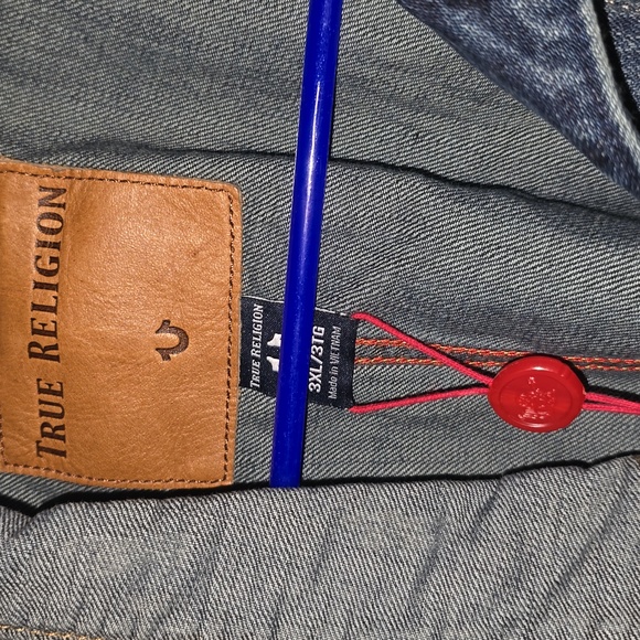 True Religion Men's Utility Denim Distressed Jacket - Picture 4 of 6